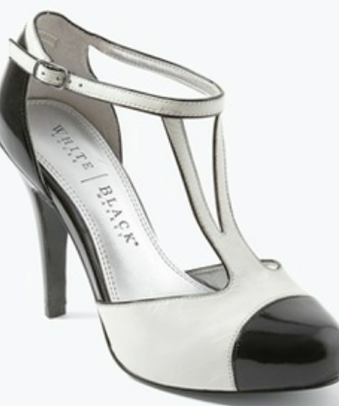 white t strap heels